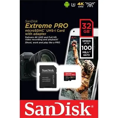 Карта пам'яті SanDisk 32GB microSD class 10 V30 A1 UHS-I U3 4K Extreme Pro (SDSQXCG-032G-GN6MA) - фото 5