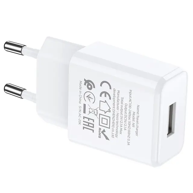 Мережевий зарядний пристрій Hoco N9 Especial 1USB White (742049) [76055] - фото 5