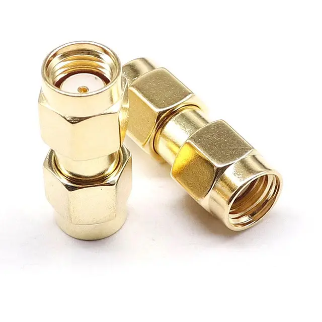 SMA переходник коннектор с RP-SMA male на RP-SMA male без штырьков с 2-х сторон (100935) - фото 2