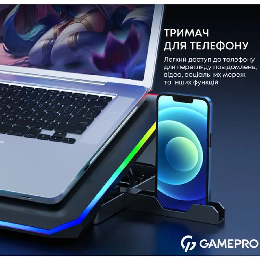 Охлаждающая подставка для ноутбука до 15,6 дюйма GamePro GPCP-660 6xfans - фото 9