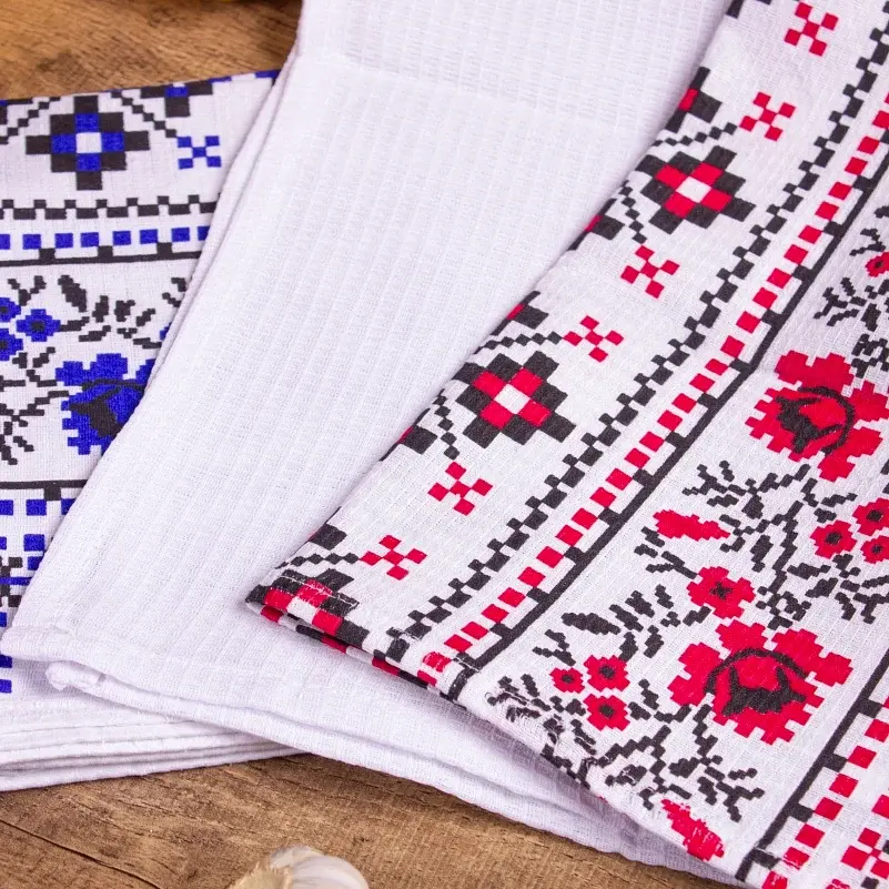 Набор вафельных полотенец MirSon №610 National attributes 90х45 см 3 шт. (2200006740254) - фото 3