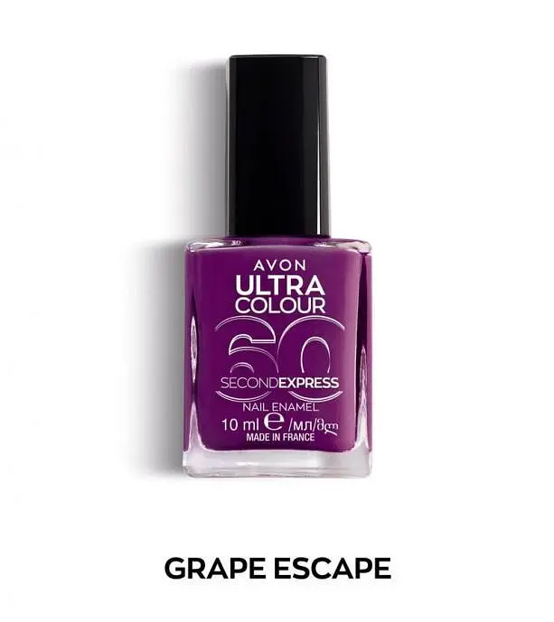 Швидковисихаючий лак для нігтів Avon «УльтраКолір за 60 секунд» Grape Escape,10 мл (49469323)