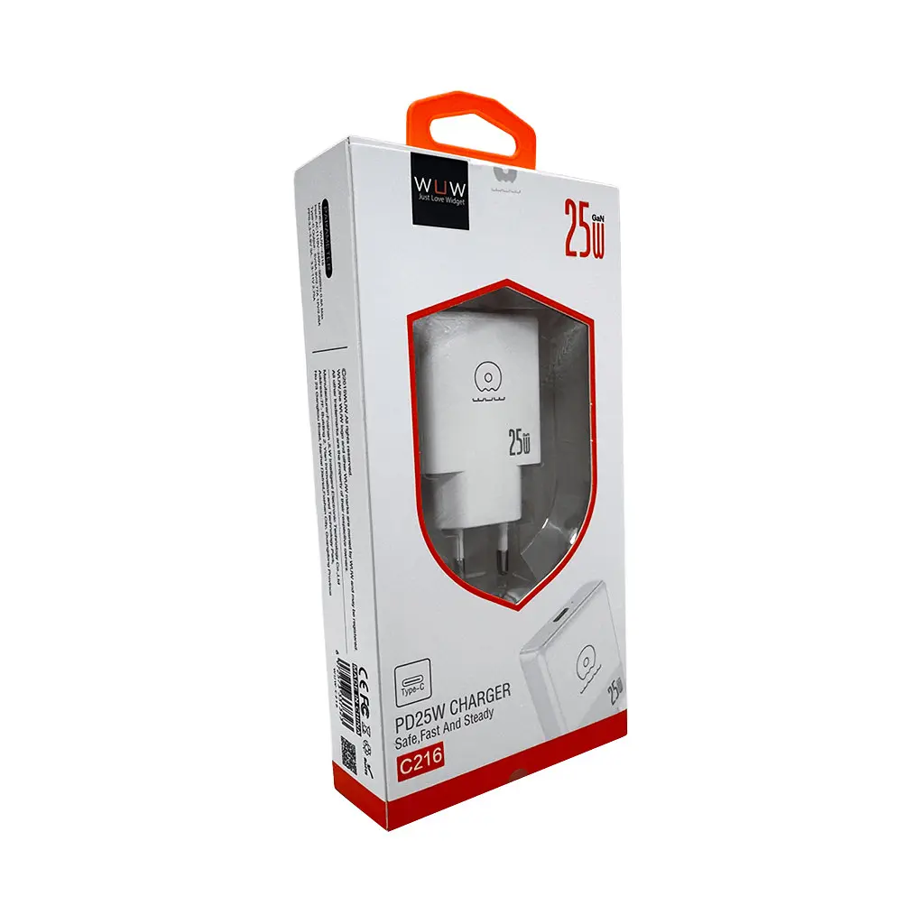 Сетевое зарядное устройство WUW-C216 25W Gan ChargerUSB C белый - фото 2