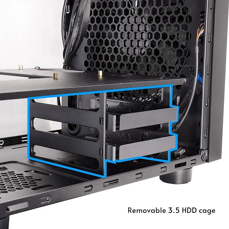 Корпус Chieftec THE CUBE CI-03B-OP, без БЖ, fan 20 см, mATX, Black (CI-03B-OP) - фото 4