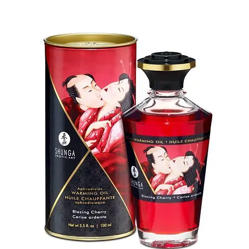 Зігрівальна масажна олія Shunga Aphrodisiac Warming Oil, 100 мл (вишня) - фото 2