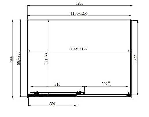 Душова кабіна Dusel DSL191 + DSL195 Chrome 1200x900x1900, Хром, Універсальна, прозорий, хром, 120x90 - фото 2