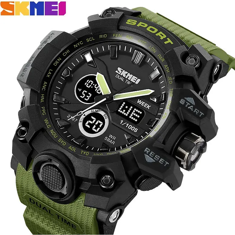 Годинник наручний чоловічий Skmei 1968 Army Green, 1968AG (17172) - фото 2