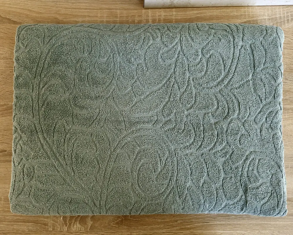 Простирадло махрове жакардове Parisa Home 150х200 щільність 400 г/м2 м'ята - фото 2