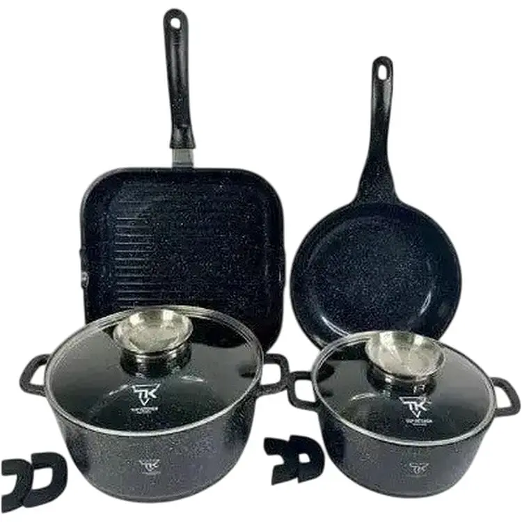 Набір каструль Top Kitchen TK-00031 з мармуровим покриттям 8 предметів зі сковорідками (24750-TK-00031_1955) - фото 2