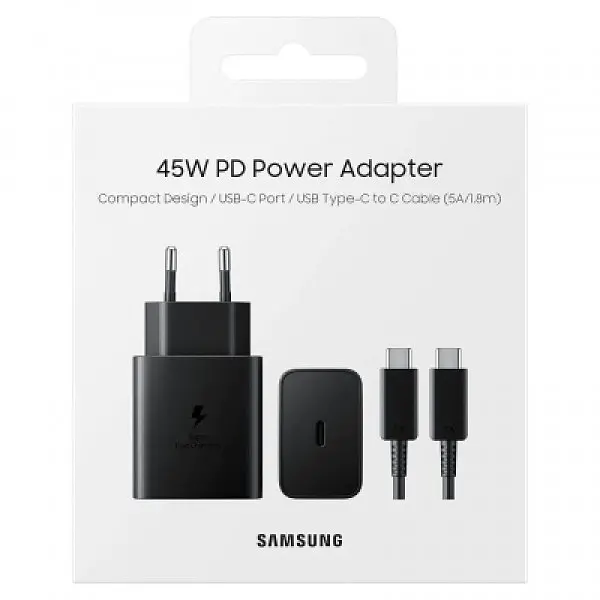 Сетевой зарядный комплект Samsung 45W Compact Power Adapter (EP-T4510XBE) блок с кабелем C to C черный - фото 8