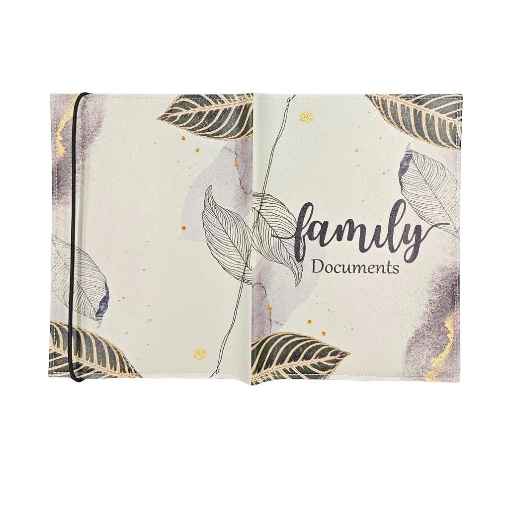 Органайзер для документів А5 бежевий, папка Family Documents з листям - фото 4