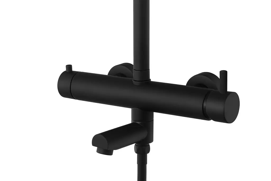 Душевая система Corsan Lugo black mat с изливом CMN015MBL, Черный матовый - фото 3