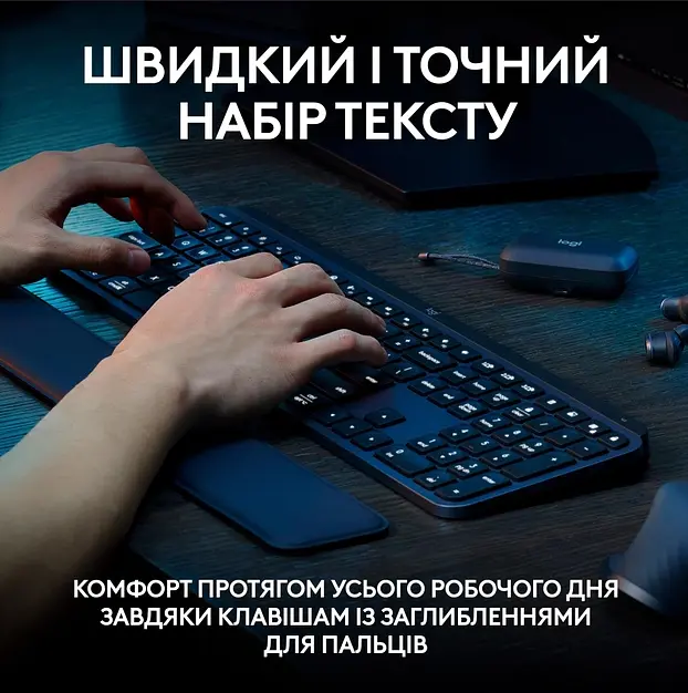 Клавиатура MX Keys S Wireless Ukr Graphite (L920-011593) Logitech teh0022928 - фото 2
