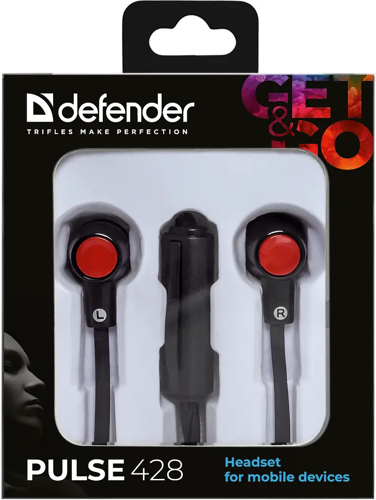 Навушники дротові Defender Pulse 428 чорно - червоні (63428) (6232788) - фото 3