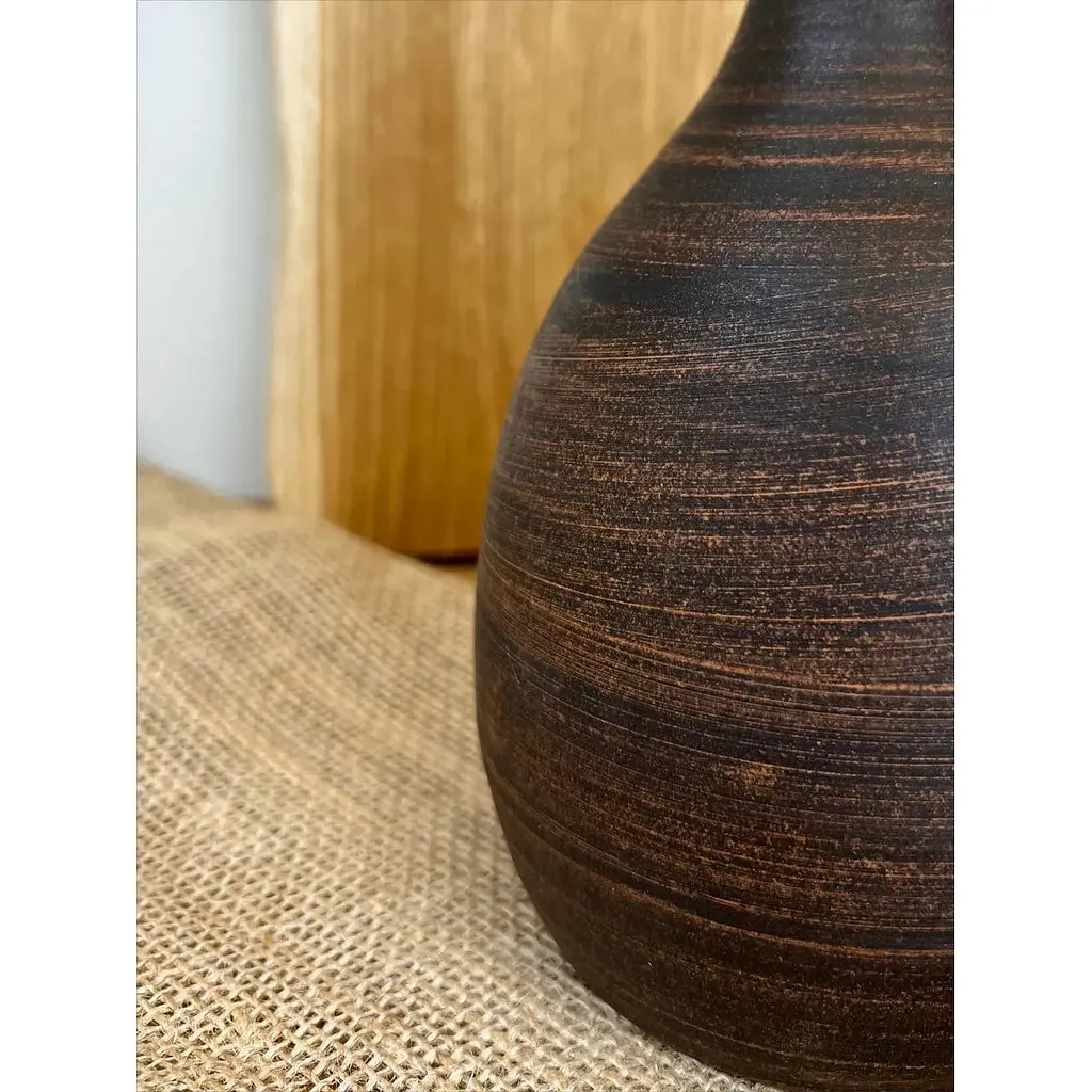 Бутылка 1 литр керамическая (глиняная) без ручки гладкая - фото 5