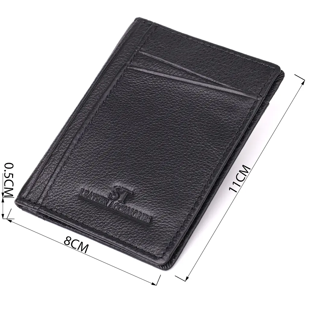 Чоловічий гаманець для карток з натуральної шкіри ST Leather 8х11х0.5 см acs0029622 - фото 3