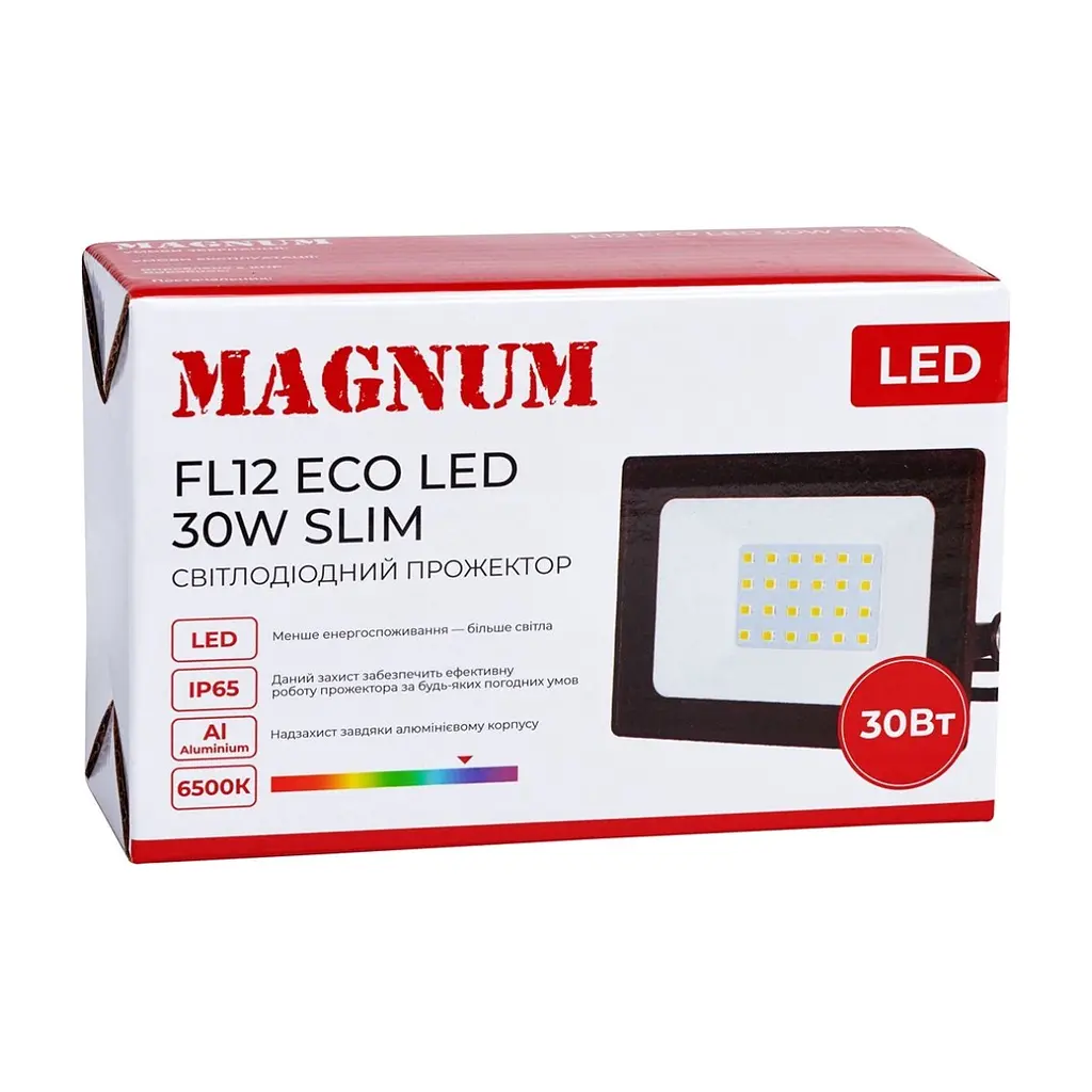 Прожектор MAGNUM FL12 ECO LED 30Вт slim 6500К IP65 (90018083) - фото 5