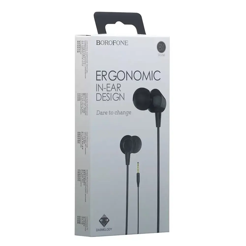 Проводные вакуумные наушники Borofone BM20, 3.5mm, 1.2m, Чёрный - фото 7