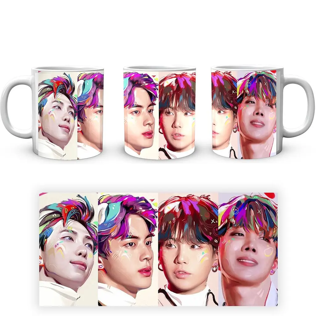 Кухоль GeekLand Bangtan Boys BTS Малюнок Яскраве волосся CP 04.480.898 330 мл білий - фото 3