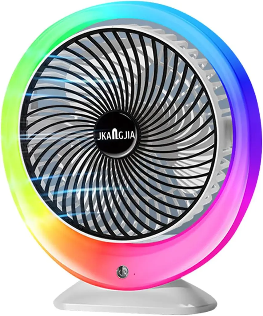 Настільний вентилятор з підсвіткою Mini fan VU-04 • Міні-вентилятор з батареєю 1200 мАг, LED-підсвіткою та 3 режимами обдування - фото 3