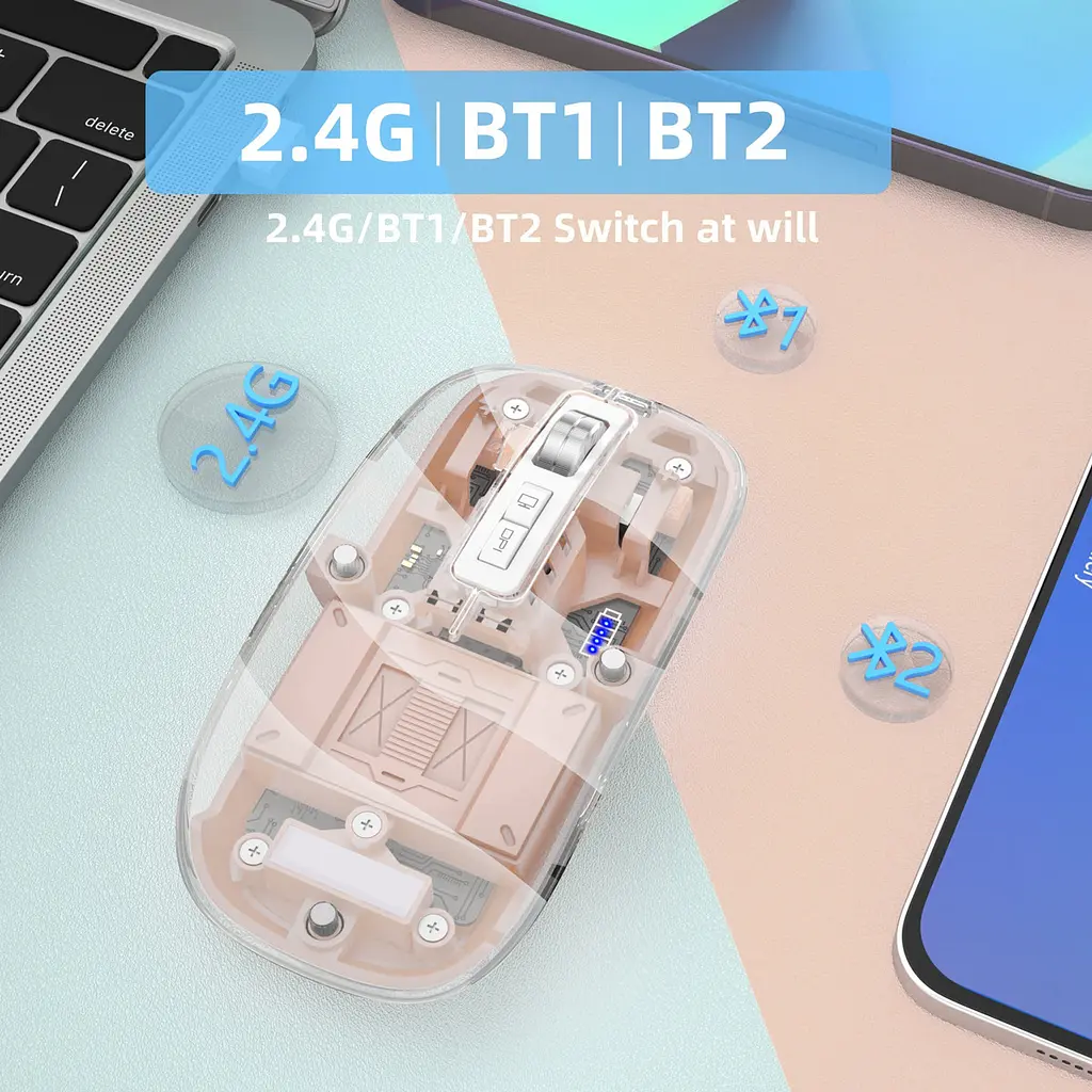 Бездротова мишка прозора комп'ютерна блютуз миша Wireless Mouse M133 - фото 10