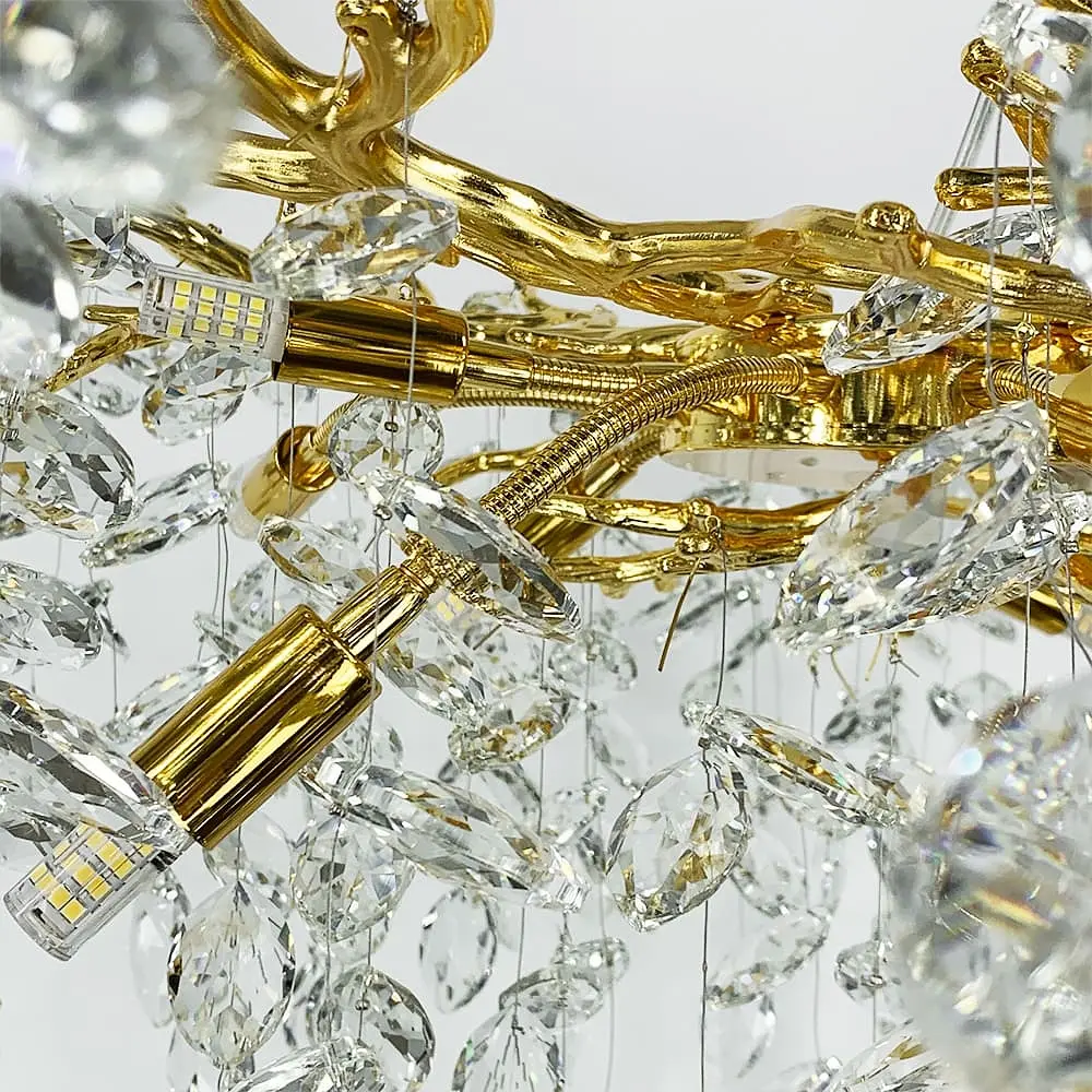 Изысканная золотая люстра DIAMINA с хрустальными камнями Ø 60 см | Ст. 33007-600 GD | Line F - фото 5