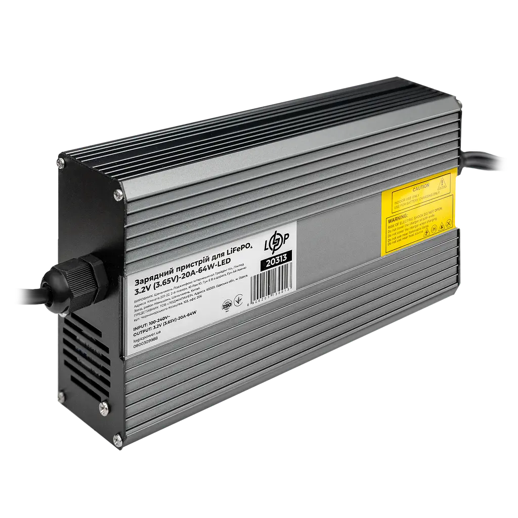 Зарядний пристрій для акумуляторів LiFePO4 3.2 V (3.65 V)-20A-64W-LED - фото 2