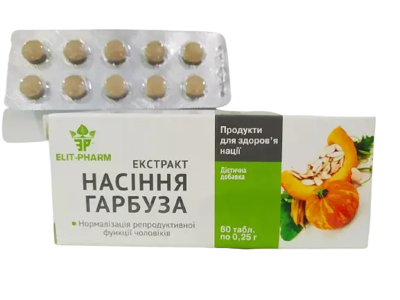 Екстракт Elit-Pharm насіння гарбуза із селеном 80 таблеток - фото 2