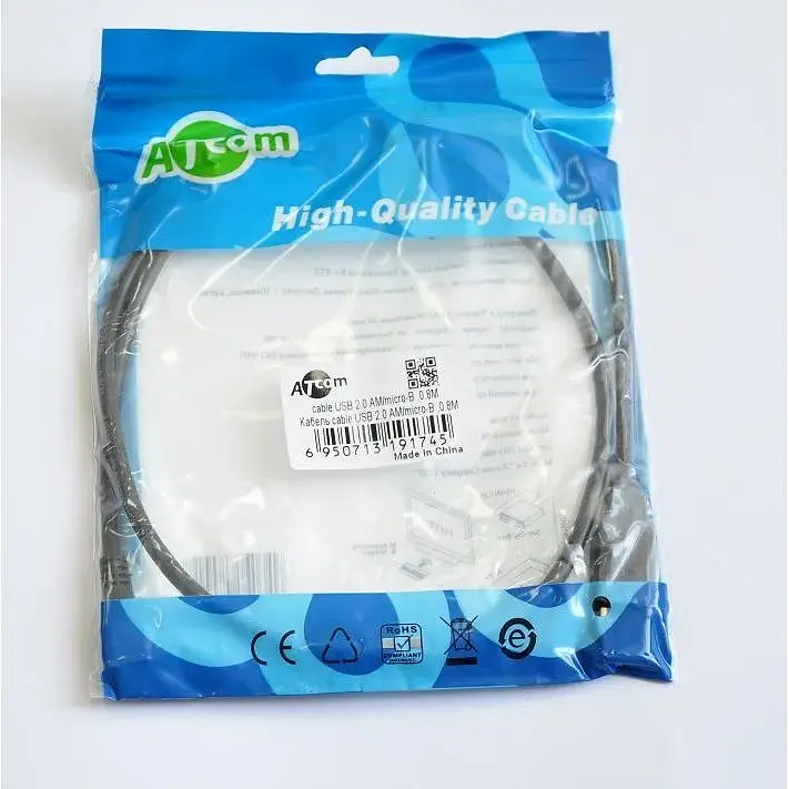 Кабель ATcom USB 2.0 AM/MicroUSB 5P 0.8m ferrite black (9174) - фото 3