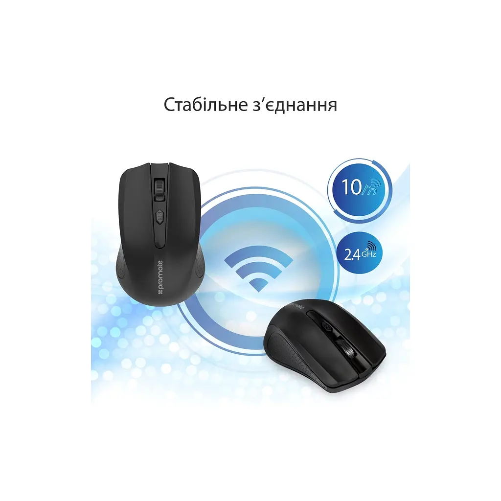 Мишка Promate Clix-8 Wireless Black (clix-8.black) - фото 6