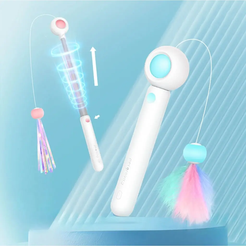 Іграшка для котів Petgravity Інтерактивна висувна вудочка з лазером блакитна (PG-CT053B) - фото 7