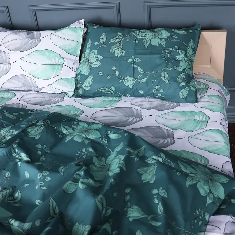 Комплект постільної білизни MirSon Бязь 17-0718 Emerald Foliage 2 x 160 x 220 см зелений (2200010685060) - фото 3