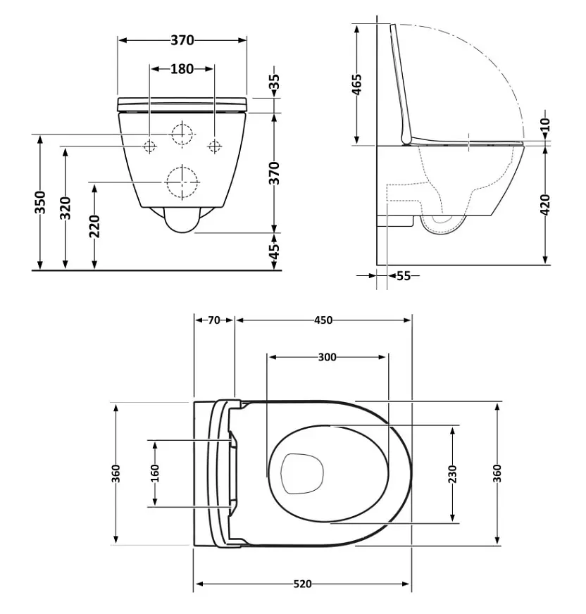 Унітаз підвісний Qtap Robin Ultra Quiet, Anthracite, з сидінням Slim Duroplast / Soft-close / Quick Release QTROB26AN48995 - фото 9