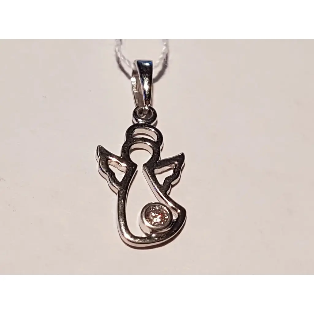 Золота підвіска Столична Ювелірна Фабрика Ангел з фіанітом. 440503б - фото 2