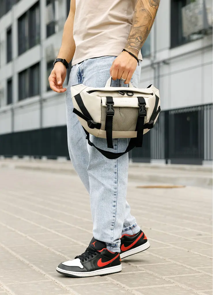 Чоловіча сумка бананка Sambag Dynamicdart сіра 38 × 21 × 7 см (80411030m) - фото 7