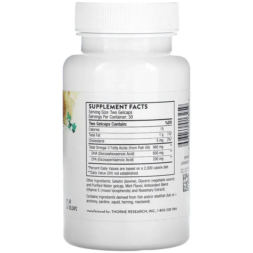 ДГК для беременных Thorne Prenatal DHA 60 желатиновых капсул - фото 2