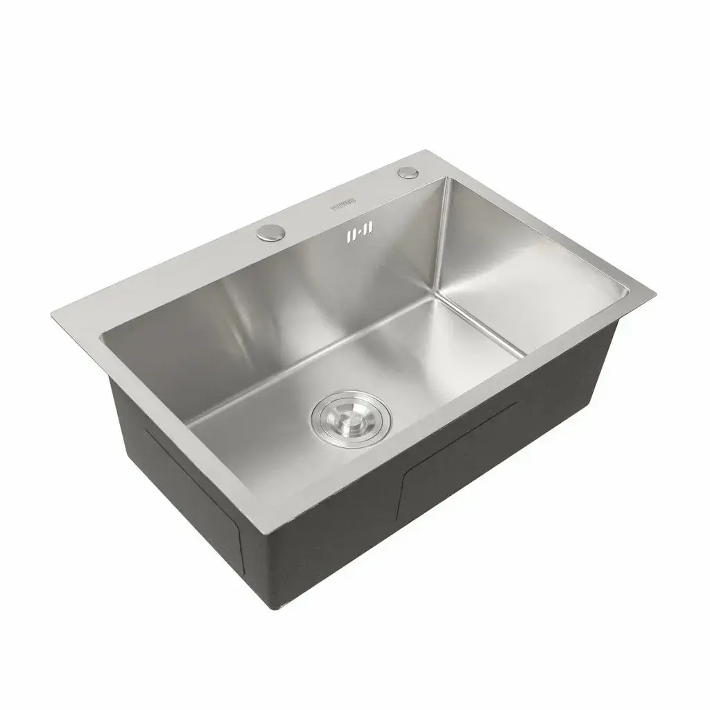 Кухонна мийка Platinum Handmade з нержавіючої сталі 3 мм прямокутна 65х45х23 см (000032269) - фото 2