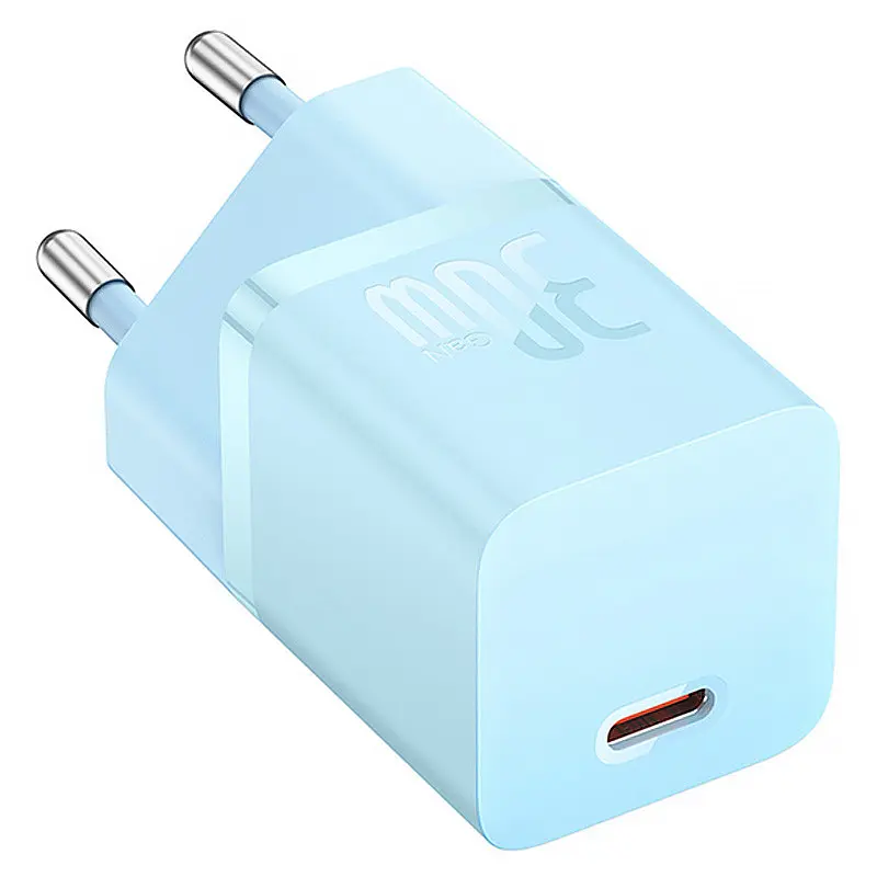 МЗП Baseus GaN5 Fast Charger (mini) 30W (1USB-C) + кабель Type-C to Type-C (P10110902) Galaxy Blue - фото 2