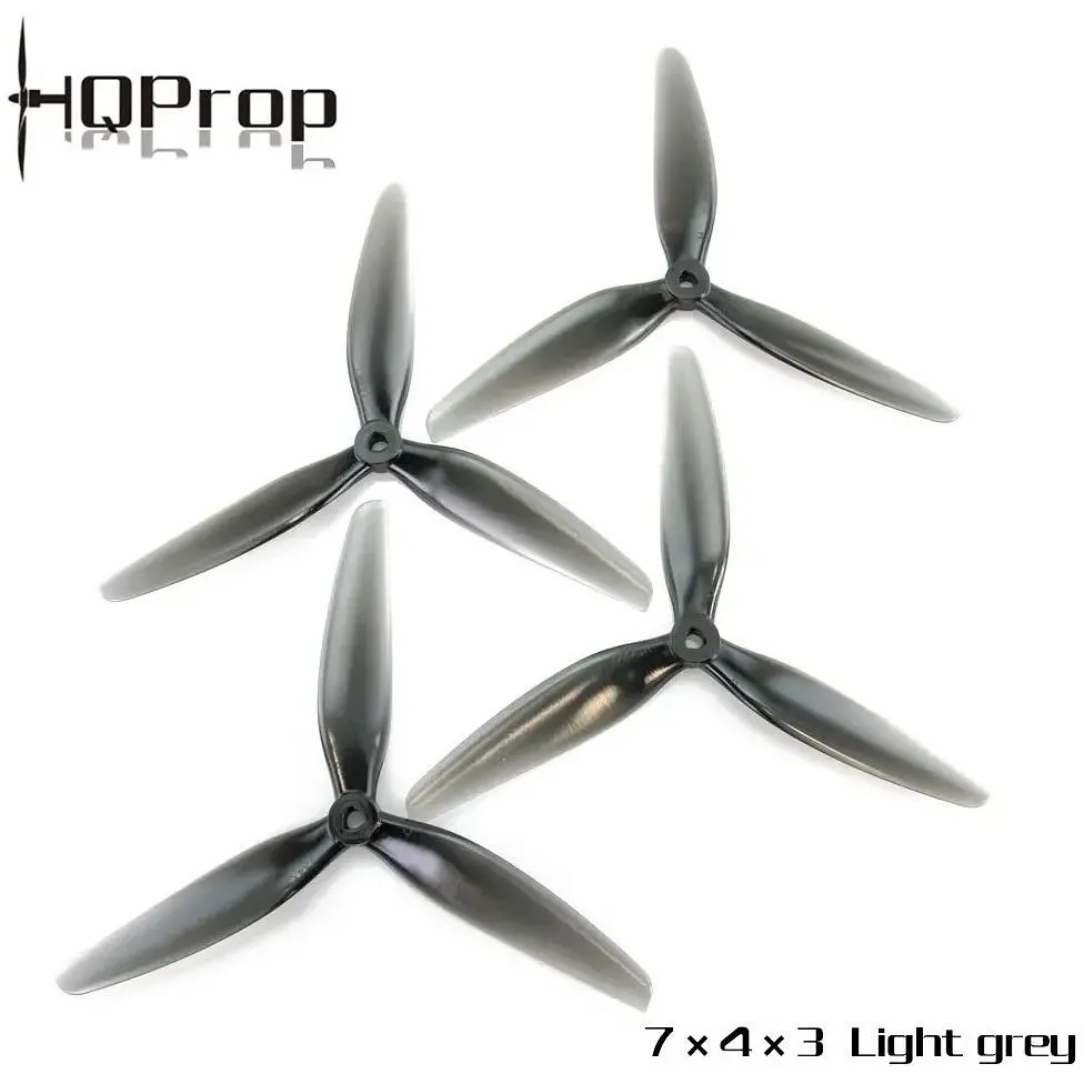 Пропелери HQProp 7040 3 лопасті для FPV квадрокоптера комплект 2 пари CW/CCW Light Grey (DP7X4X3GR-PC) - фото 3