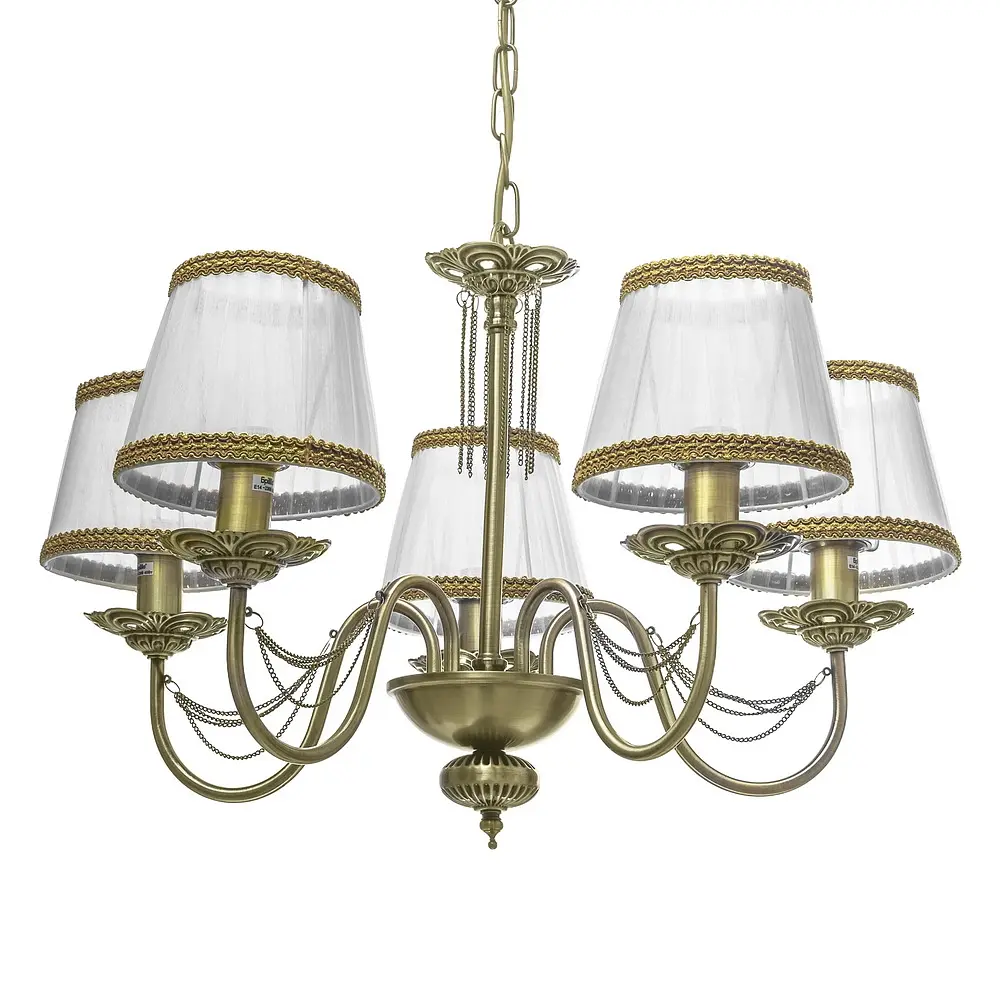 Люстра подвесная Brille прованс с абажуром E14 40W BZ (BKL-662S/5) - фото 3