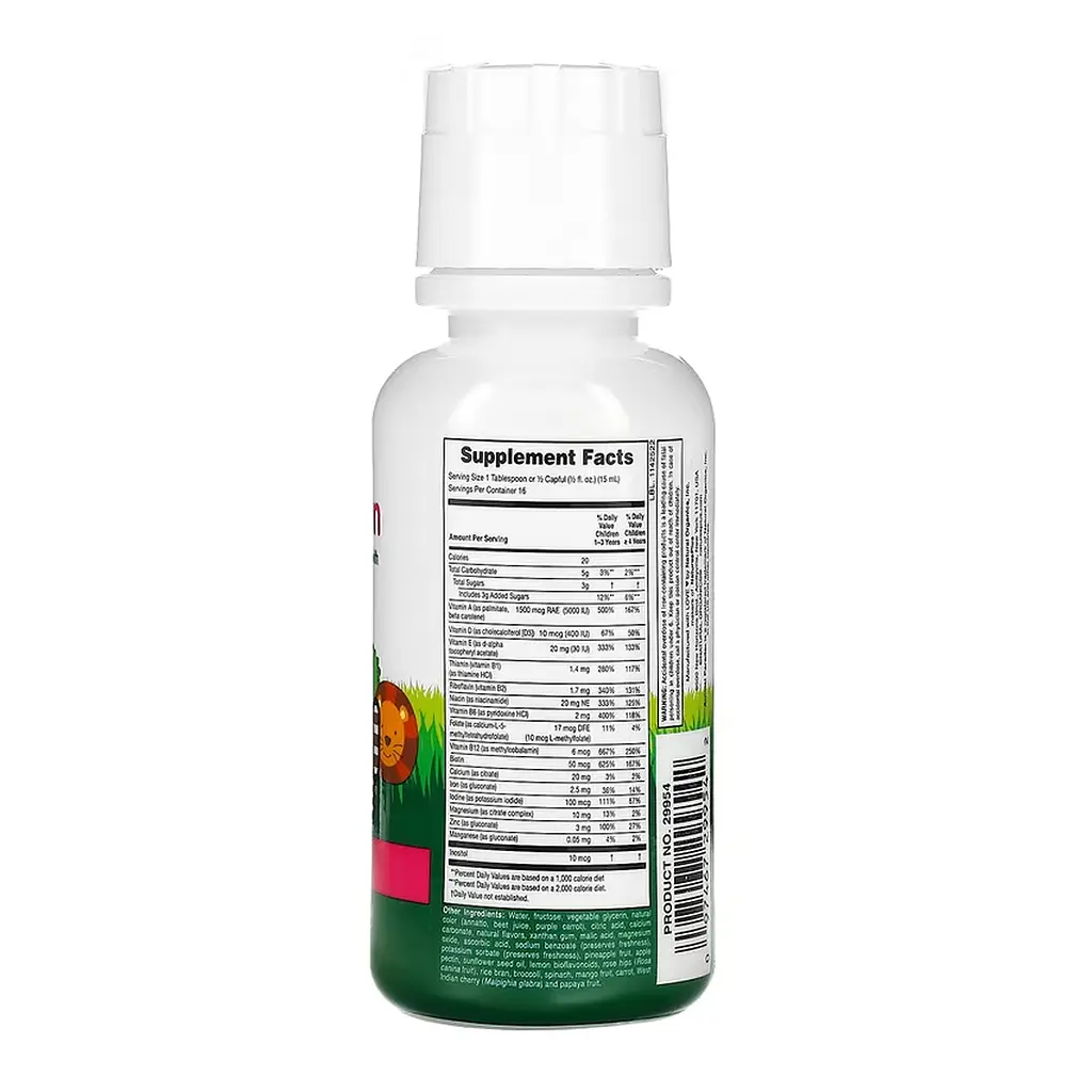 Дитячі мультивітаміни Animal Parade Multivitamin Liquid - 236.56 ml Tropical Berry - фото 2