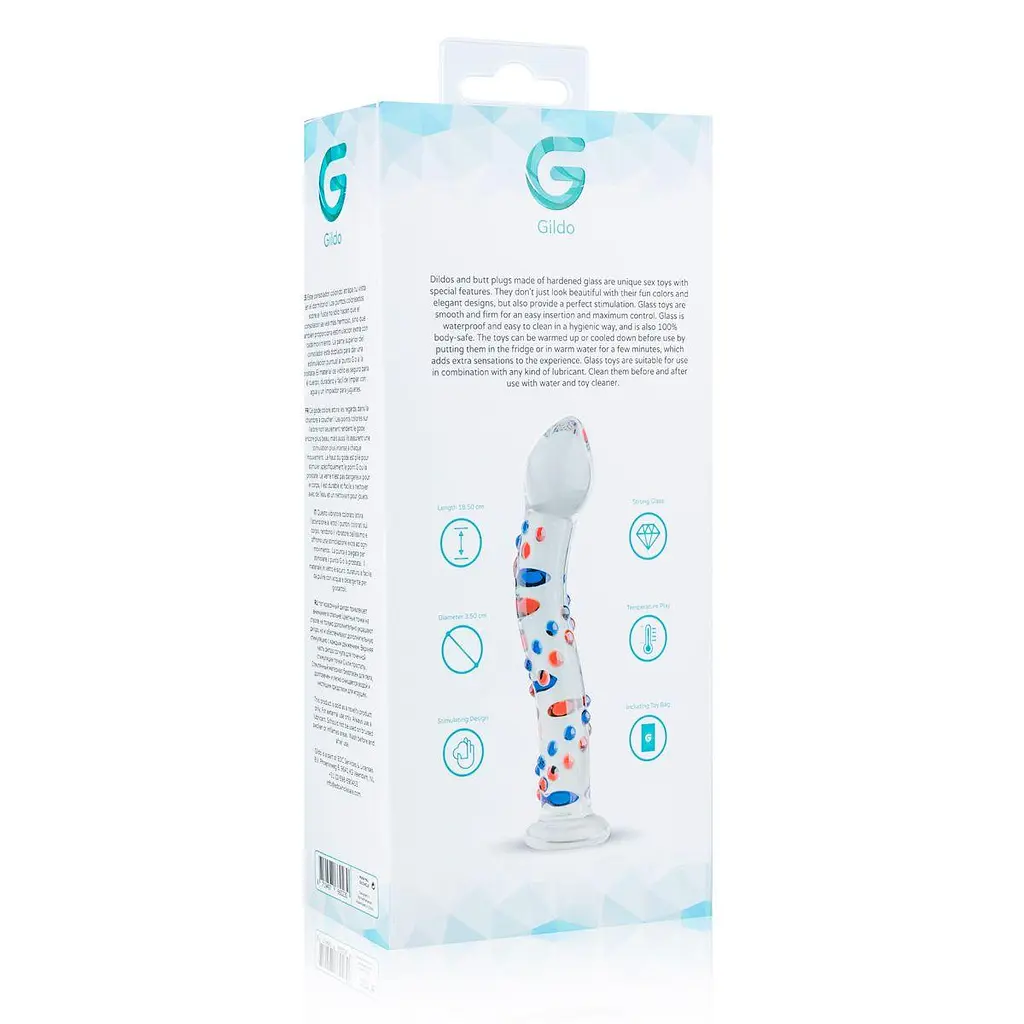 Стеклянный дилдо с изгибами и рисунком Gildo Glass Dildo No. 3 - фото 8