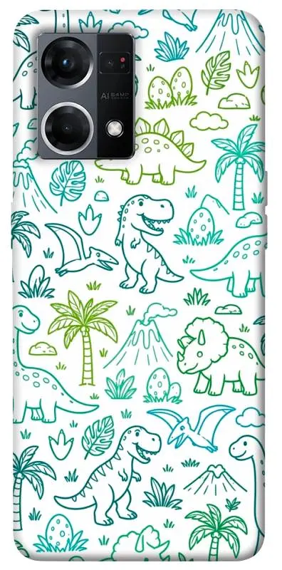 TPU чохол Demsky Dino pattern для Oppo Reno 7 4G