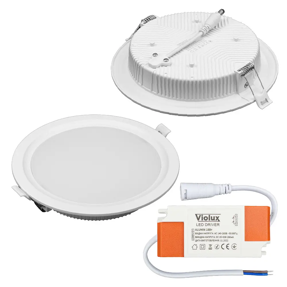 Світильник LED даунлайт Violux ALUMIN 18W 4200K круг IP20 ( 120180 ) - фото 3