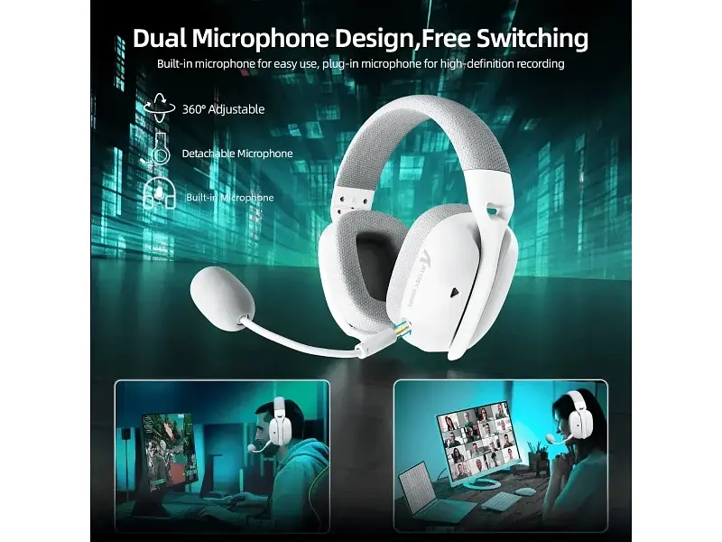 Навушники з мікрофоном Attack Shark L80 PRO White - фото 4