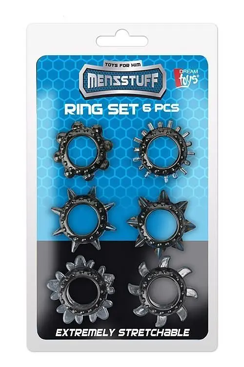 Набір ерекційних кілець Dream Toys Ring Set, 6 шт (чорний) - фото 2