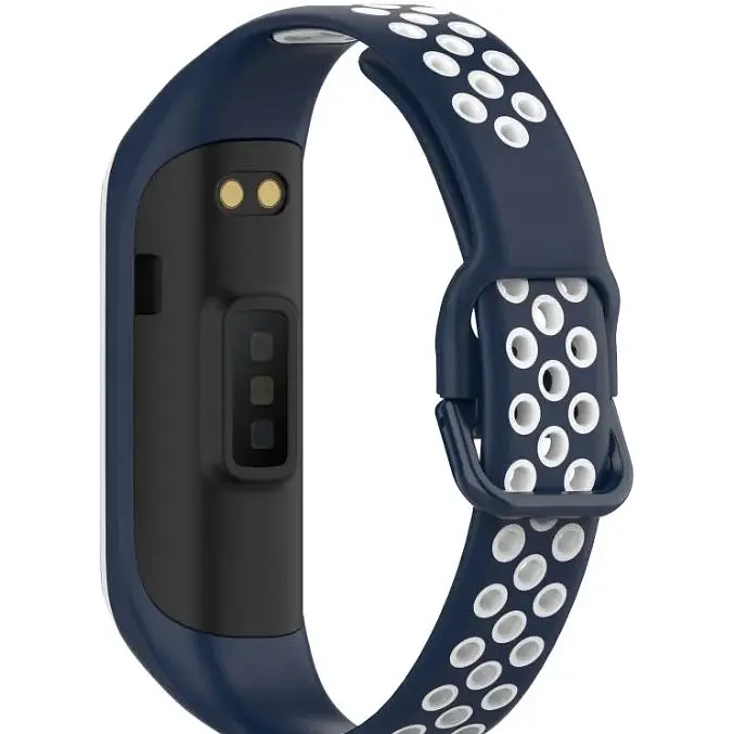 Ремешок DK Silicone Sport Band Nike для Samsung Galaxy Fit2 (R220) (blue / white) - фото 3
