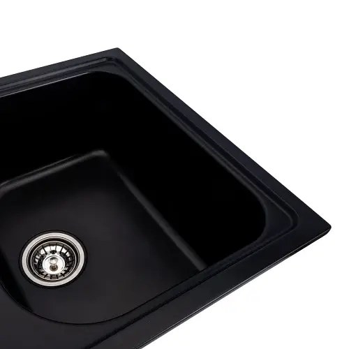 Кухонная мойка Platinum 7950 Equatoria гранитная глянцевая с креплением 79x50 см черная (000035799) - фото 6