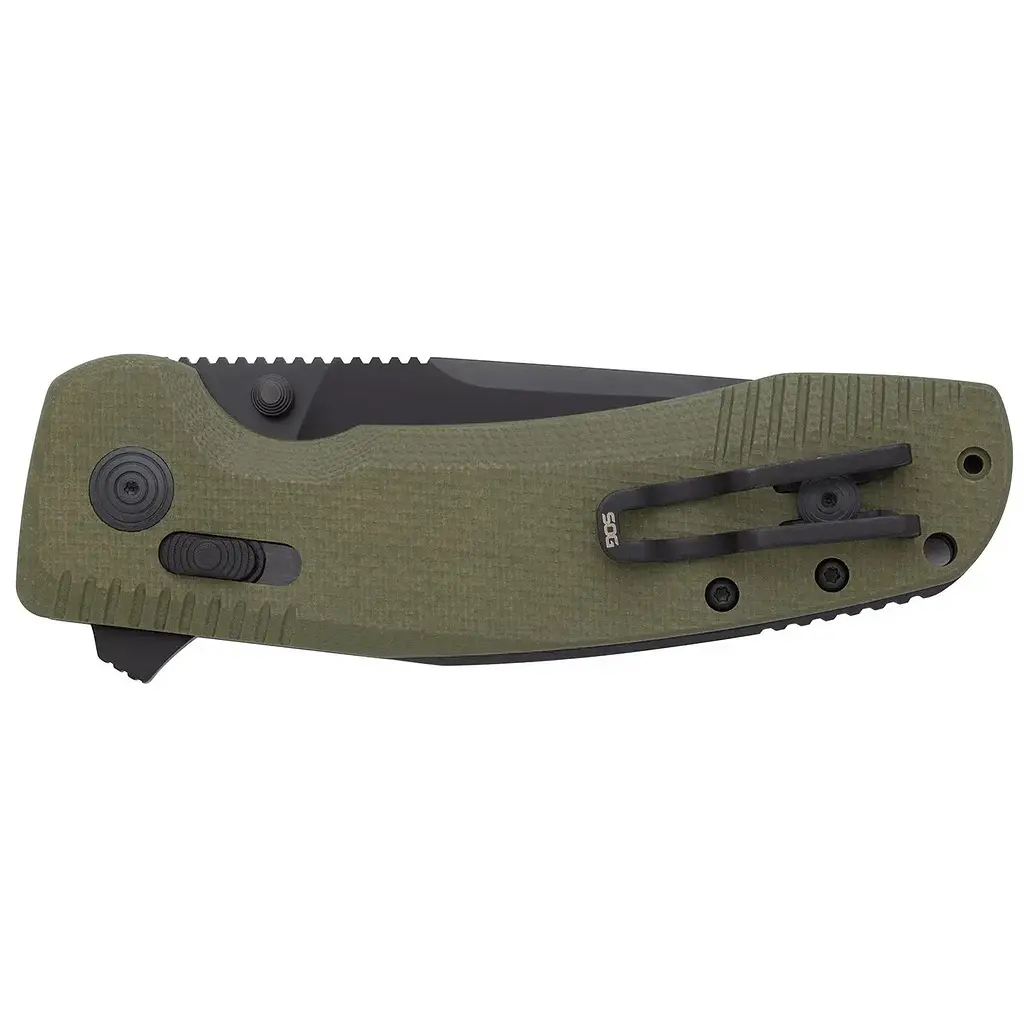 Нож складной SOG TAC XR Черный-Зеленый - фото 4