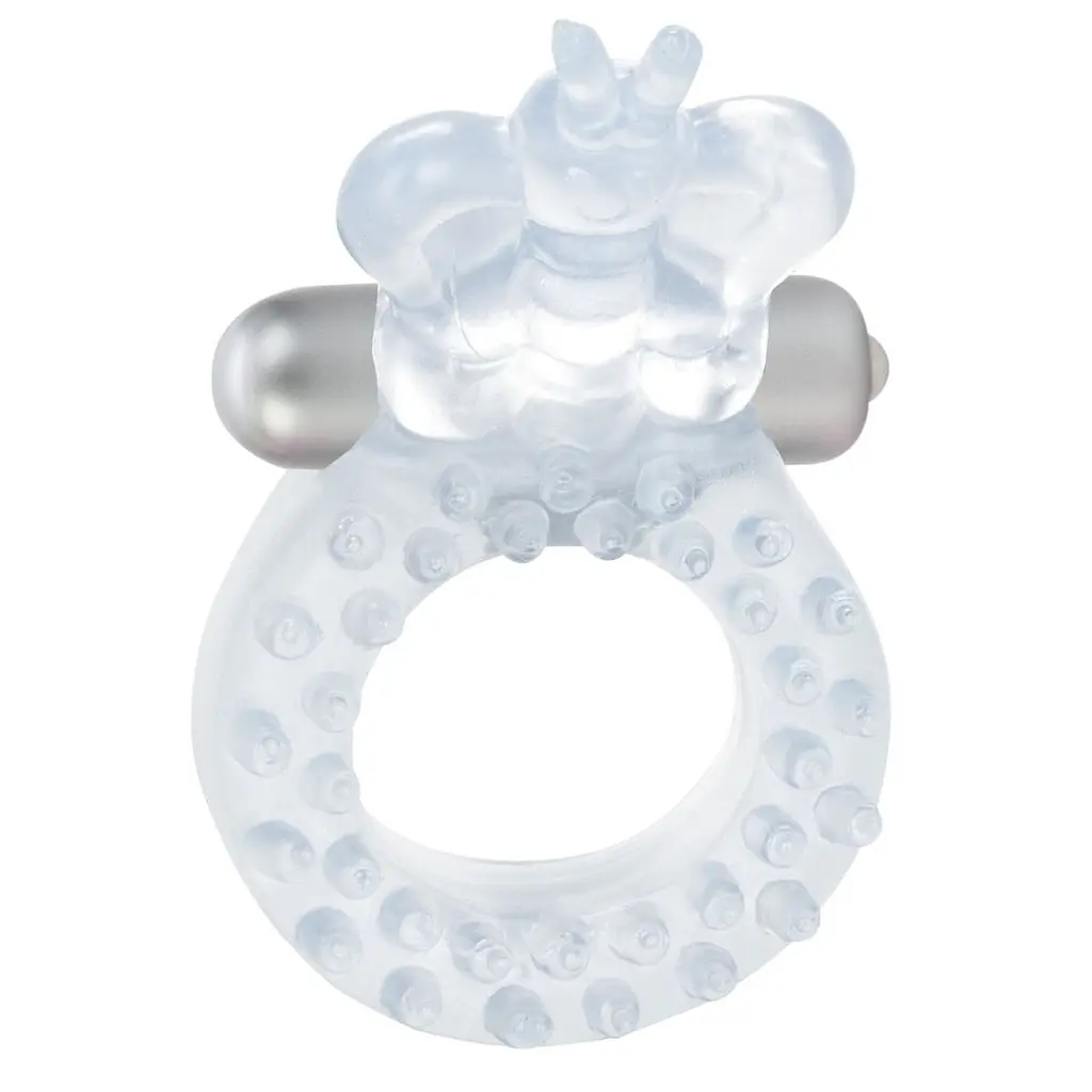 Віброкільце з метеликом CalExotics Butterfly Beauty Orgasm Ring, 8х3.2 см (прозорий) - фото 2